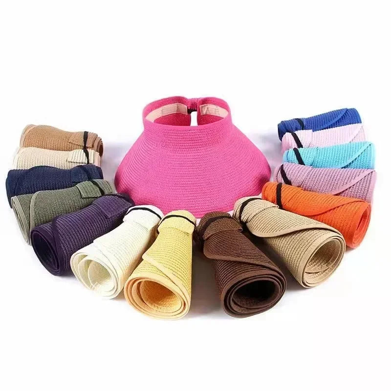 Foldable Straw Sun Hat – Wide Brim Beach & Travel Hat for Women