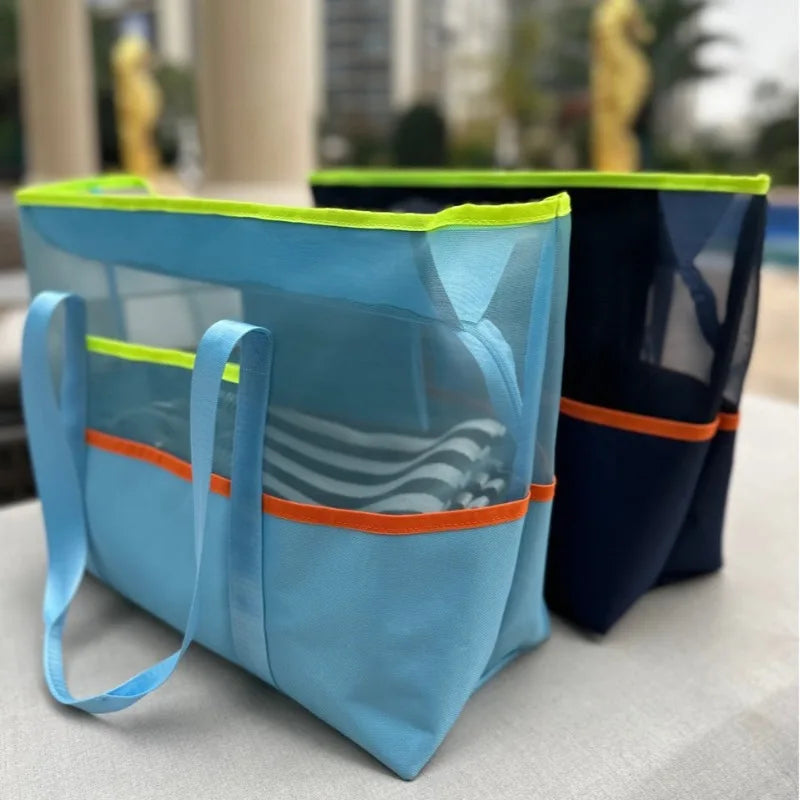 Waterproof Mesh Beach Bag – Swim, Travel & Toiletry Organizer