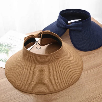 Foldable Straw Sun Hat – Wide Brim Beach & Travel Hat for Women