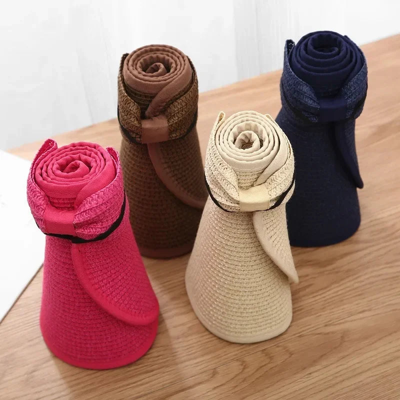 Foldable Straw Sun Hat – Wide Brim Beach & Travel Hat for Women