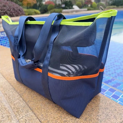 Waterproof Mesh Beach Bag – Swim, Travel & Toiletry Organizer