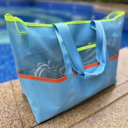 Waterproof Mesh Beach Bag – Swim, Travel & Toiletry Organizer